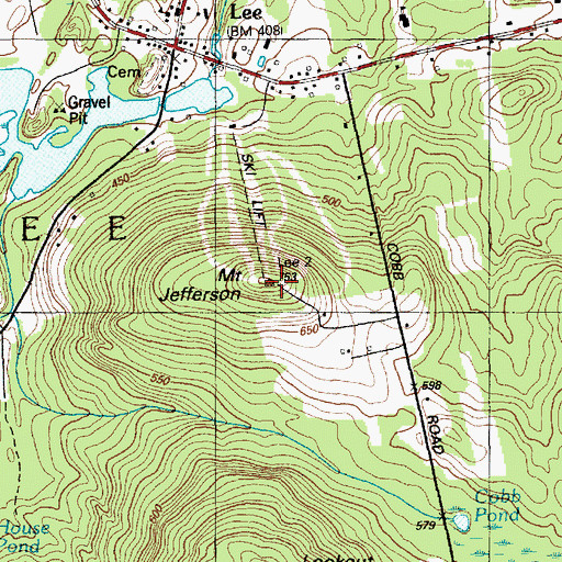 Topographic Map of Mount Jefferson, ME