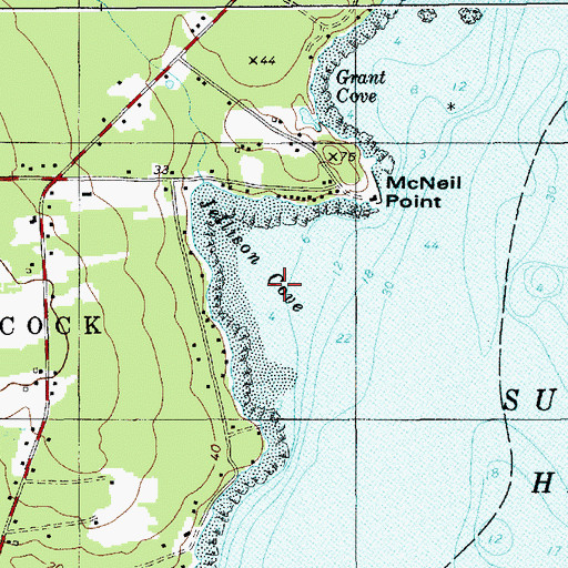 Topographic Map of Jellison Cove, ME