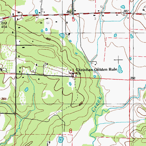 Topographic Map of Christian Golden Rule Church, AR