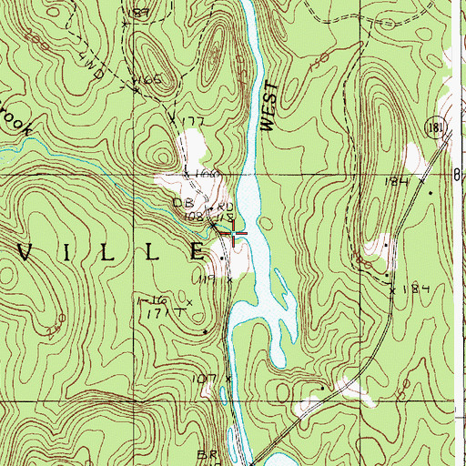 Topographic Map of Jellison Meadow Brook, ME