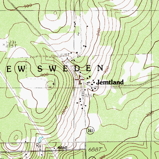 Topographic Map of Jemtland, ME