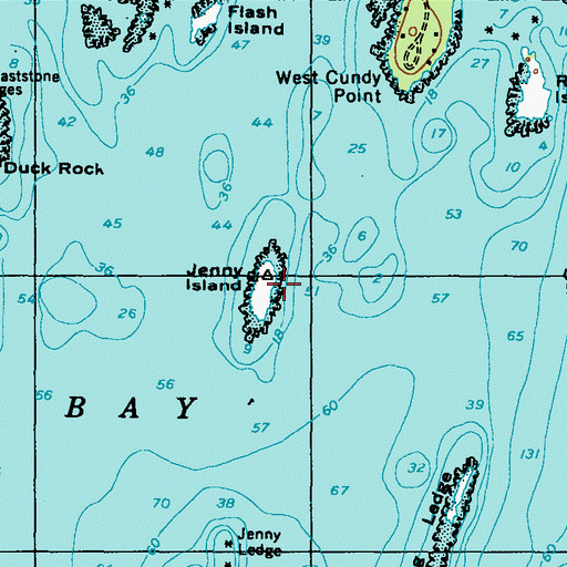 Topographic Map of Jenny Island, ME