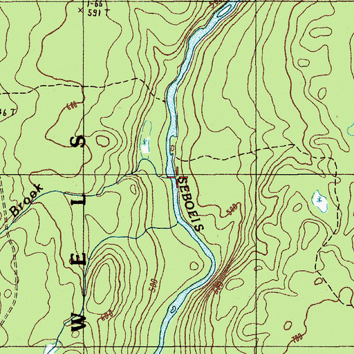 Topographic Map of Jerry Brook, ME