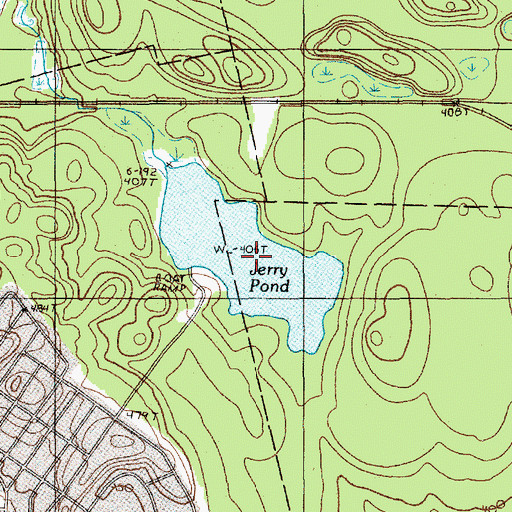 Topographic Map of Jerry Pond, ME