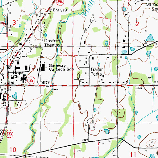 Topographic Map of Northside Fire Department, AR