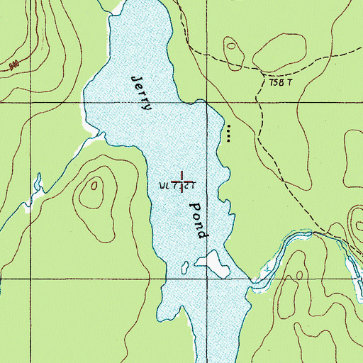 Topographic Map of Jerry Pond, ME