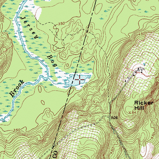 Topographic Map of Jersey Bog, ME