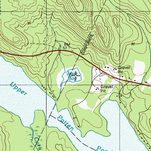 Topographic Map of Jesse Bog, ME