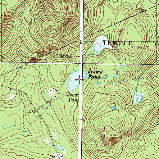 Topographic Map of Jessie Pond, ME