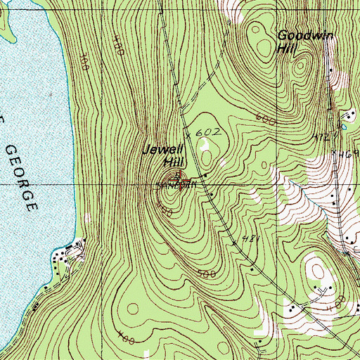 Topographic Map of Jewell Hill, ME