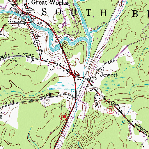 Topographic Map of Jewett, ME