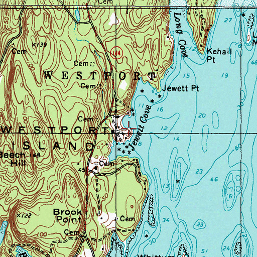 Topographic Map of Jewett Cove, ME