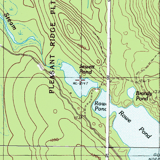 Topographic Map of Jewett Pond, ME