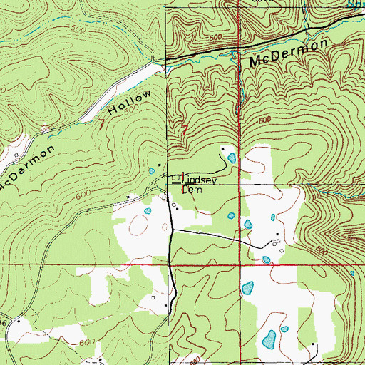Topographic Map of Lindsey Cemetery, AR