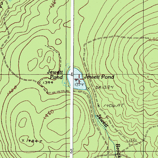 Topographic Map of Jewett Pond, ME