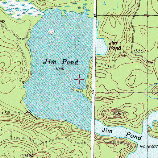 Topographic Map of Jim Pond, ME