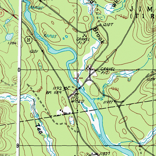 Topographic Map of Jim Pond Brook, ME