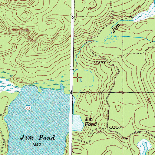 Topographic Map of Jim Pond Brook, ME