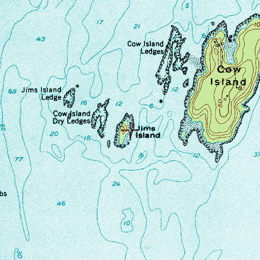 Topographic Map of Jims Island, ME