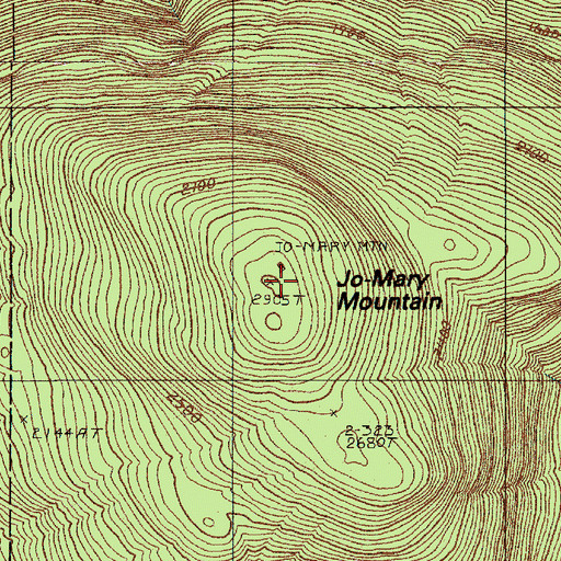 Topographic Map of Jo-Mary Mountain, ME