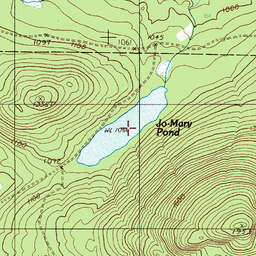 Topographic Map of Jo-Mary Pond, ME
