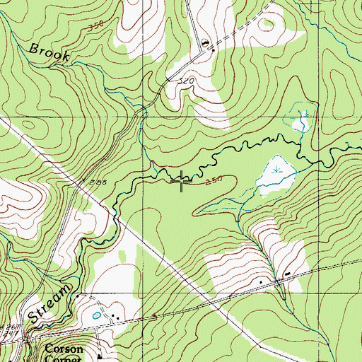Topographic Map of Joaquin Brook, ME