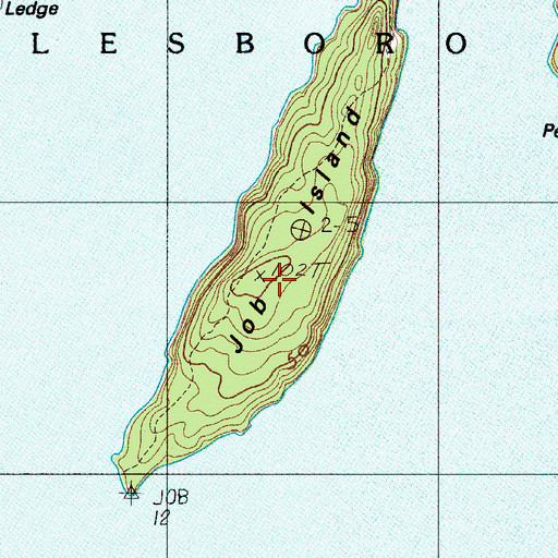 Topographic Map of Job Island, ME