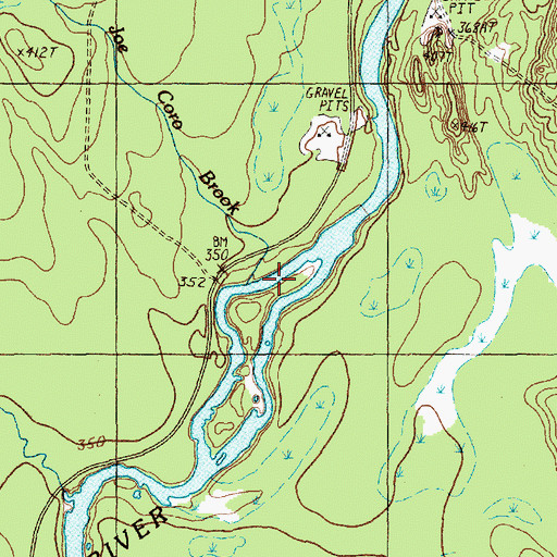Topographic Map of Joe Coro Brook, ME
