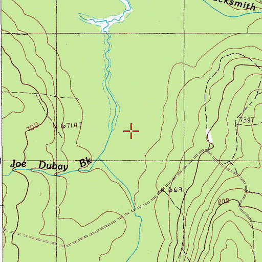 Topographic Map of Joe Dubay Brook, ME