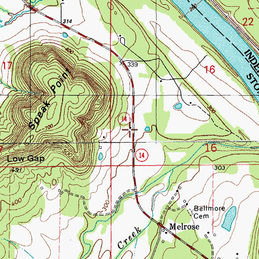 Topographic Map of Melrose Fire Department, AR