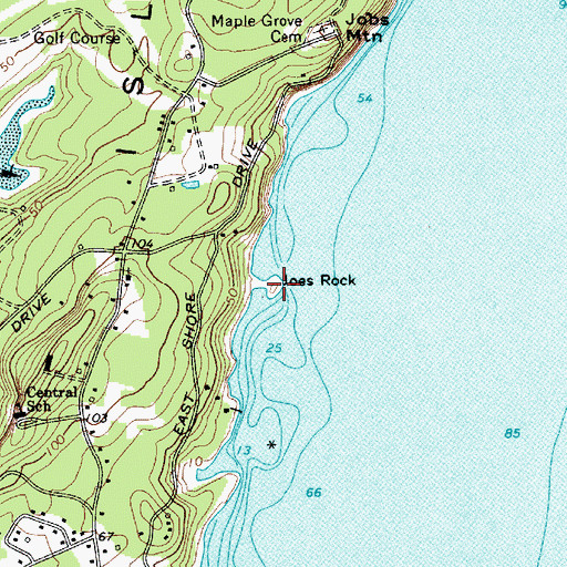 Topographic Map of Joes Rock, ME