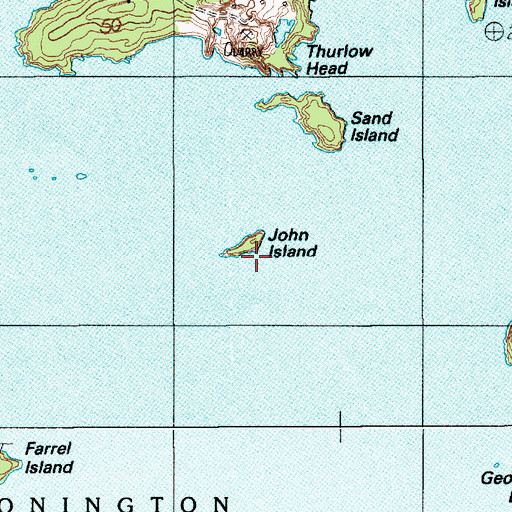 Topographic Map of John Island, ME