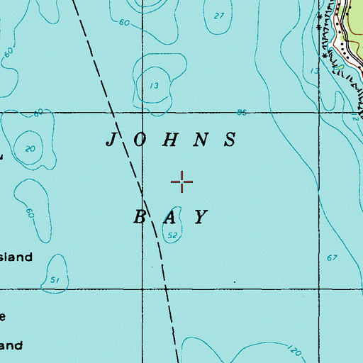 Topographic Map of Johns Bay, ME