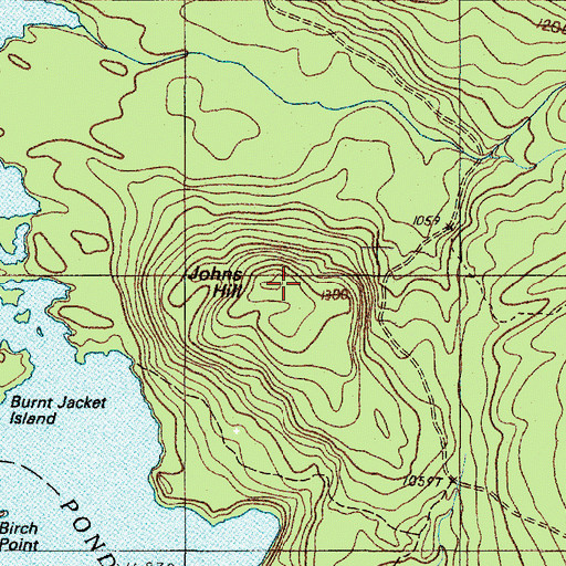 Topographic Map of Johns Hill, ME
