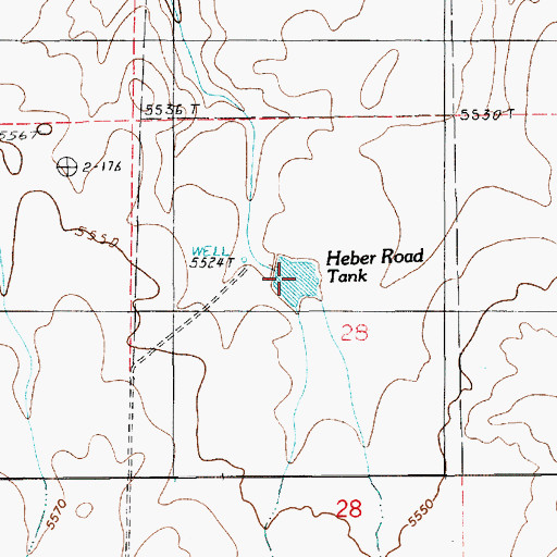 Topographic Map of Heber Road Tank, AZ