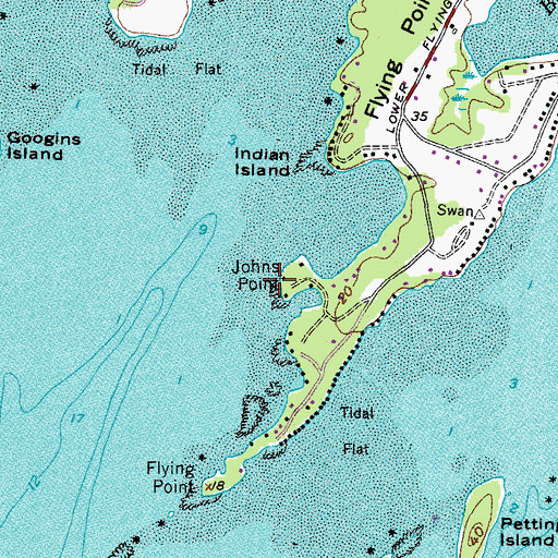 Topographic Map of Johns Point, ME