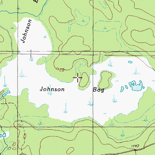 Topographic Map of Johnson Bog, ME