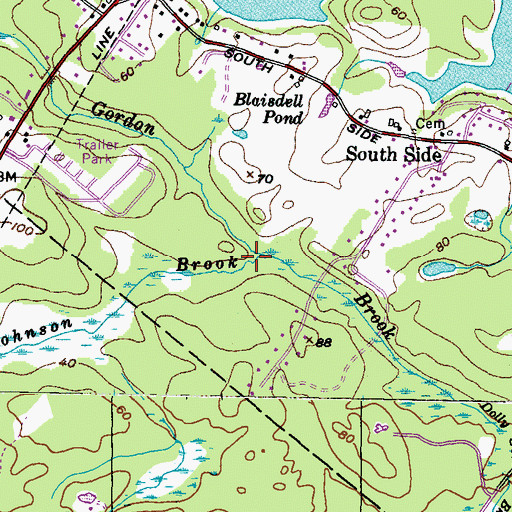 Topographic Map of Johnson Brook, ME