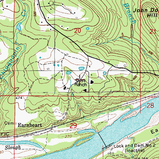 Topographic Map of Arkansas Sheriffs Boys Ranch, AR