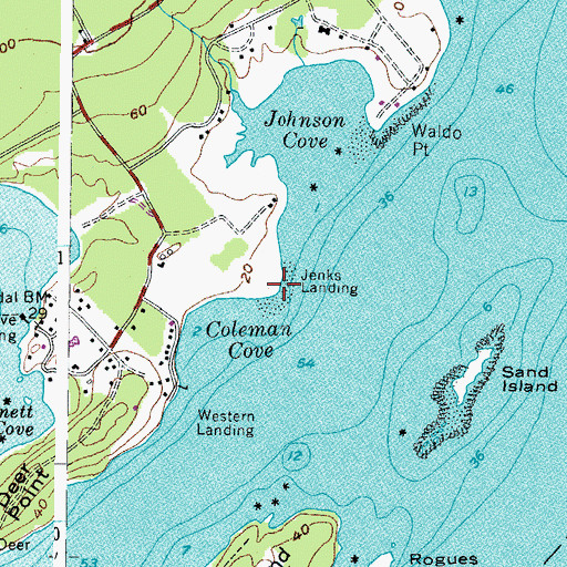 Topographic Map of Johnson Cove, ME
