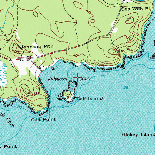 Topographic Map of Johnson Cove, ME