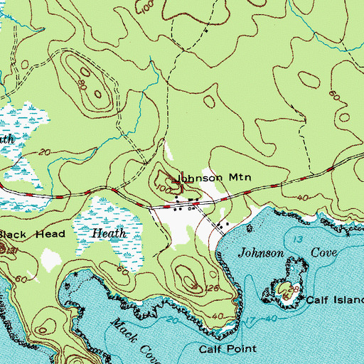 Topographic Map of Johnson Mountain, ME