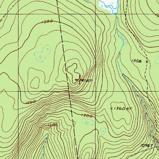 Topographic Map of Johnson Mountain, ME