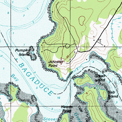 Topographic Map of Johnson Point, ME