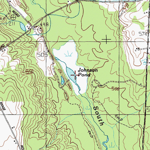 Topographic Map of Johnson Pond, ME