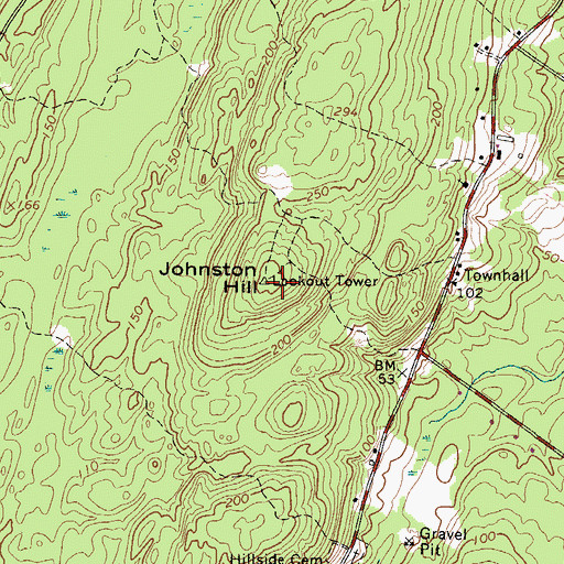 Topographic Map of Johnston Hill, ME