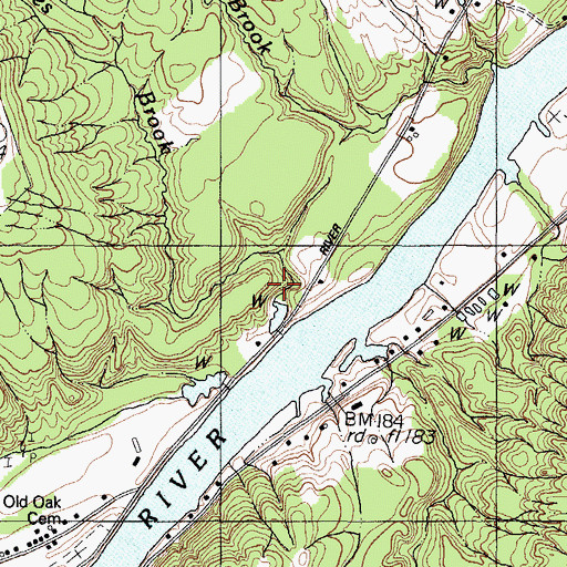 Topographic Map of Jones Brook, ME