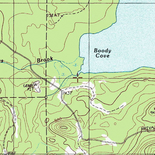 Topographic Map of Jones Brook, ME