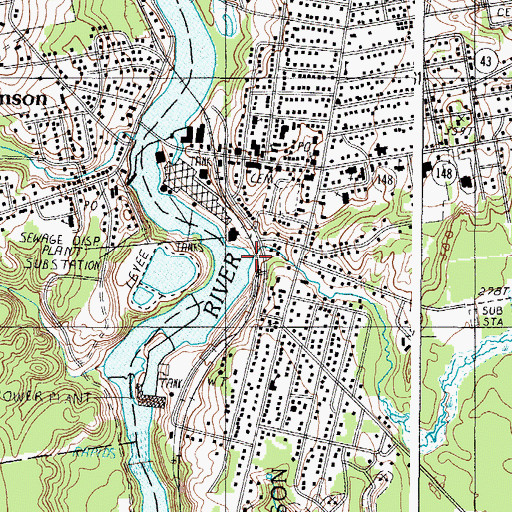 Topographic Map of Jones Brook, ME