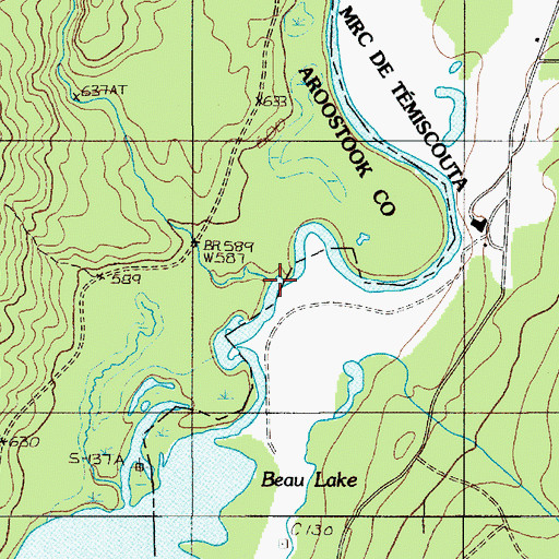 Topographic Map of Jones Brook, ME